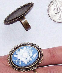 Adjustable Rings, Cameo Ring, Craft Ring