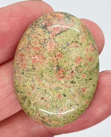 40x30mm Epidote Semi-Precious Gemstone Cabochon 123xC