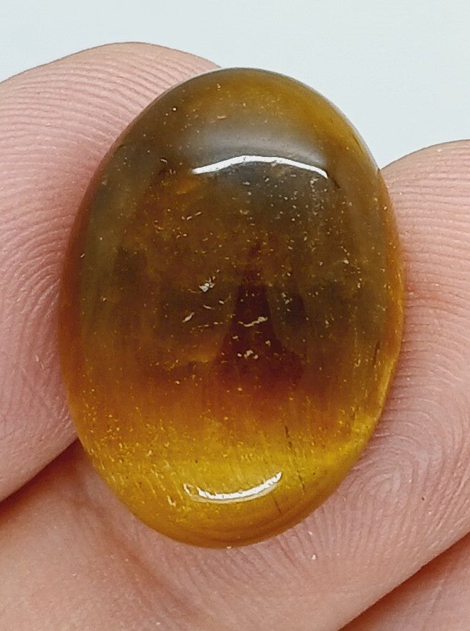 25x18mm Flat Backed Oval Tiger Eye Cabochon 440xJ