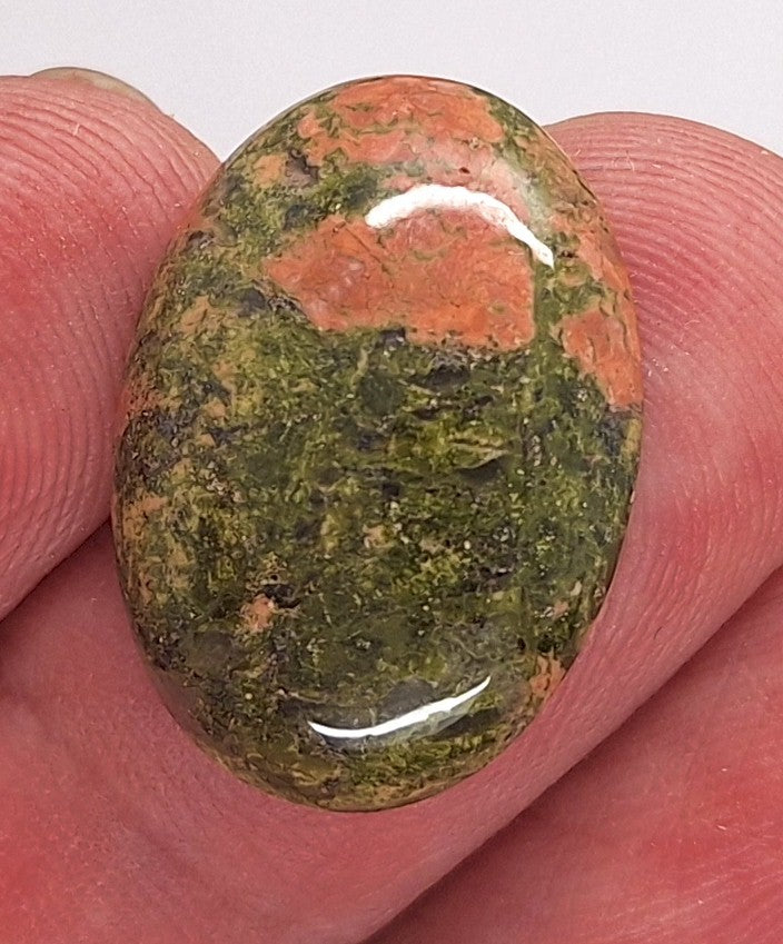 25x18mm Epidote Semi-Precious Gemstone Cabochon 665xA