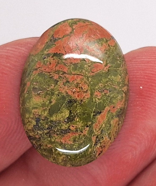 25x18mm Epidote Semi-Precious Gemstone Cabochon 665xG