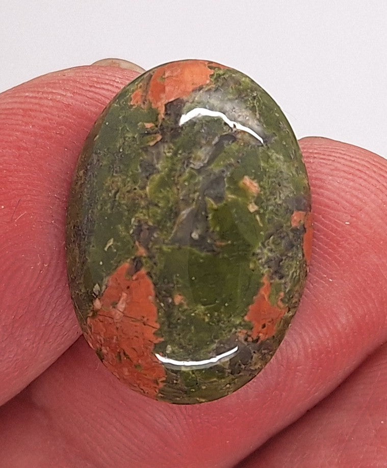 25x18mm Epidote Semi-Precious Gemstone Cabochon 665xH