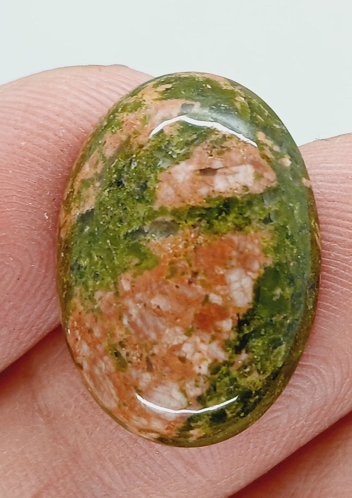 25x18mm Epidote Semi-Precious Gemstone Cabochon 665xJ