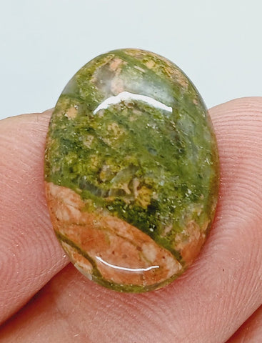 25x18mm Epidote Semi-Precious Gemstone Cabochon 665xL