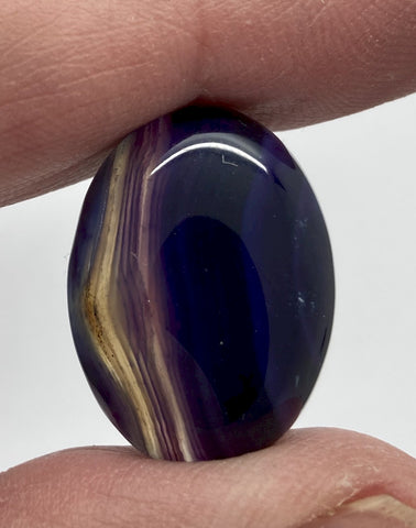 25x18mm Violet Blue Purple Dyed Agate Flat Backed Loose Semi-precious Gemstone Cabochon 863xC
