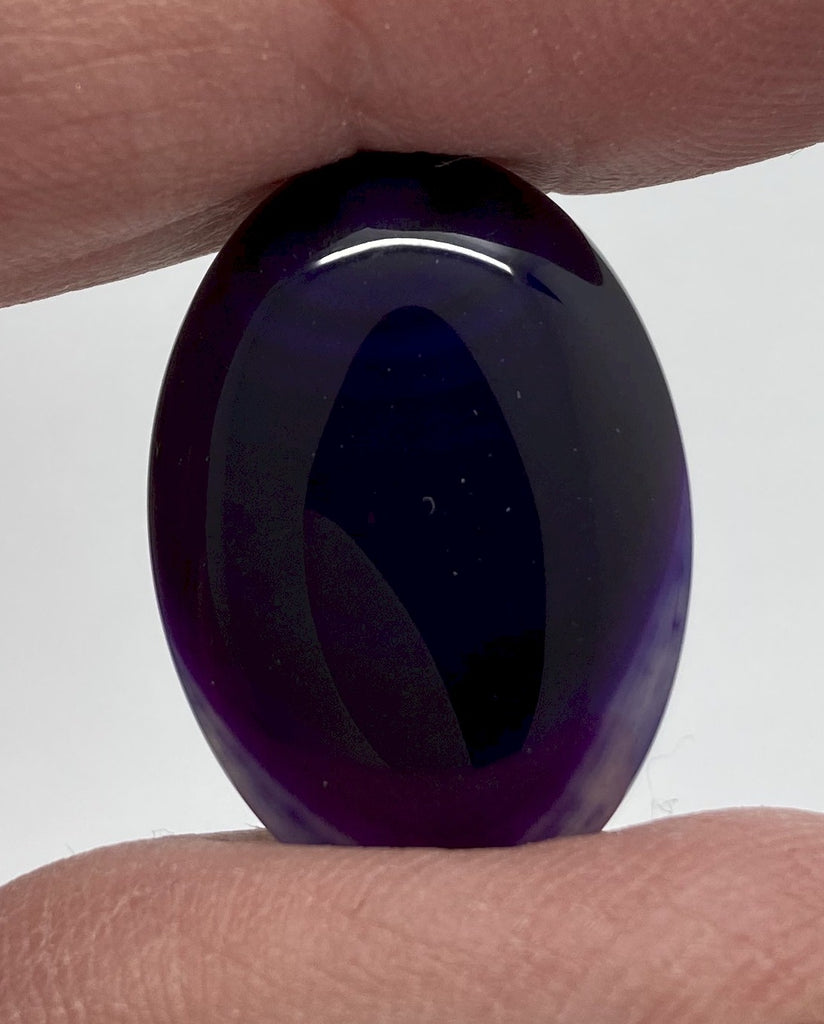 25x18mm Violet Blue Purple Dyed Agate Flat Backed Loose Semi-precious Gemstone Cabochon 863xE