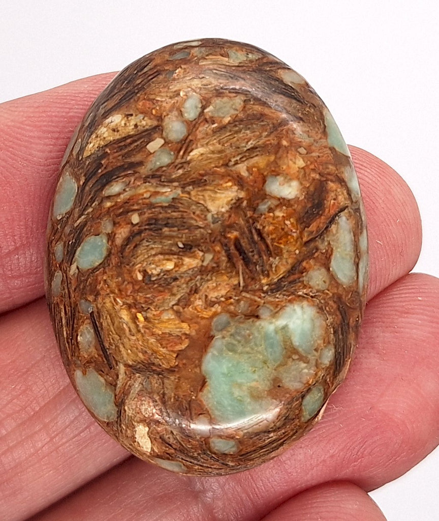40x30mm Copper Matrix Turquoise Cabochon Flat Backed Stone 917xL