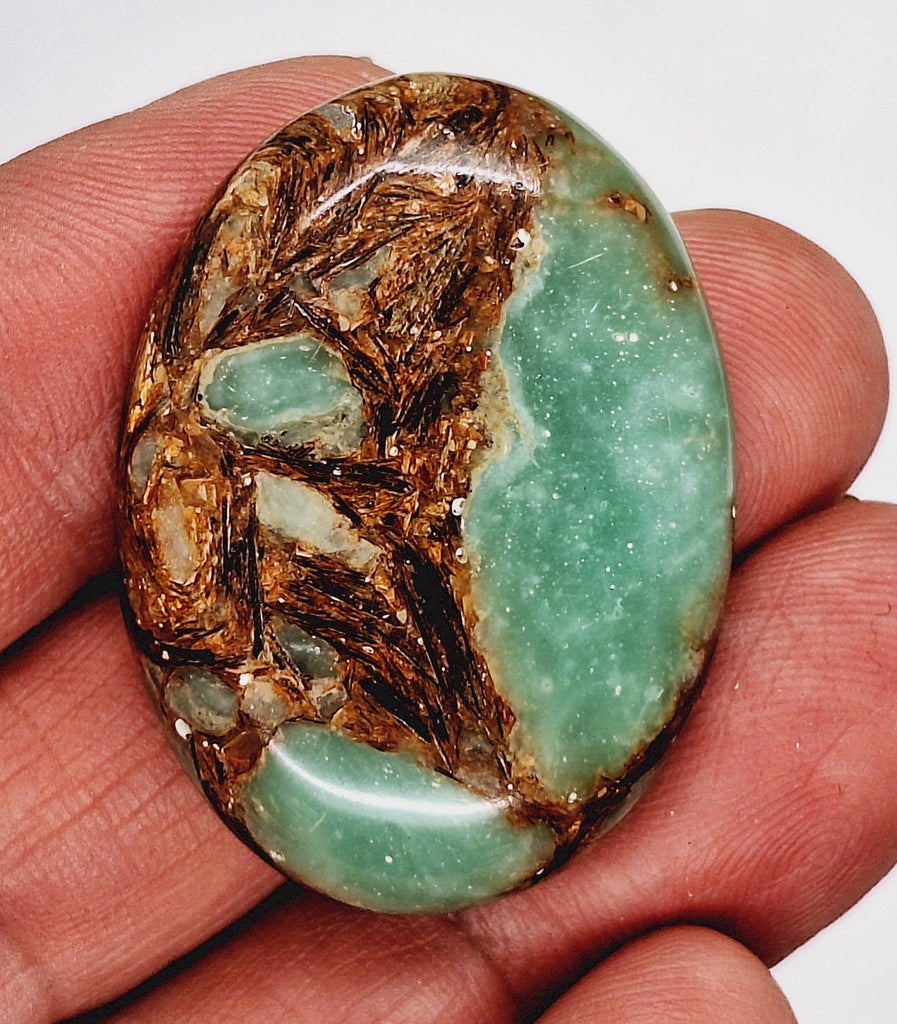 40x30mm Copper Matrix Turquoise Cabochon Flat Backed Stone 917xH