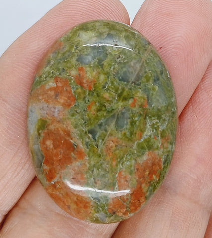 40x30mm Unakite Gemstone Cabochon Flat Backed Oval Stone 923xF