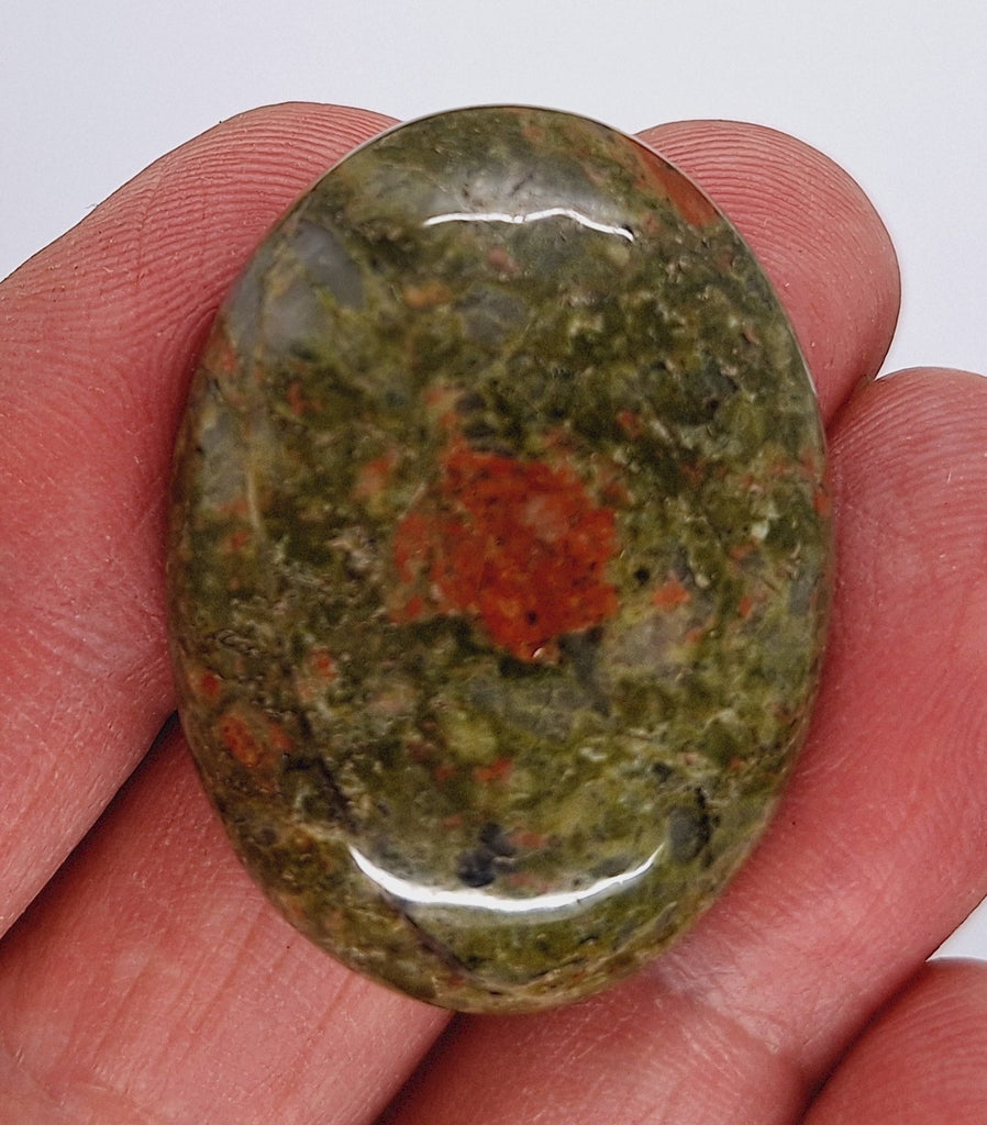 40x30mm Unakite Gemstone Cabochon Flat Backed Oval Stone 923xJ
