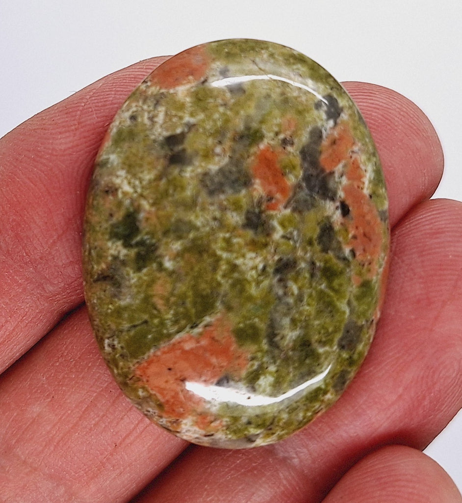 40x30mm Unakite Gemstone Cabochon Flat Backed Oval Stone 923xL