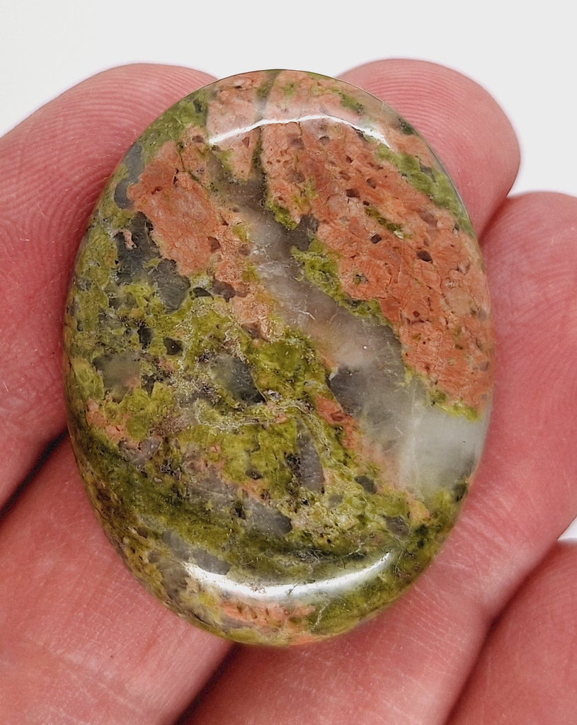 40x30mm Unakite Gemstone Cabochon Flat Backed Oval Stone 923xi