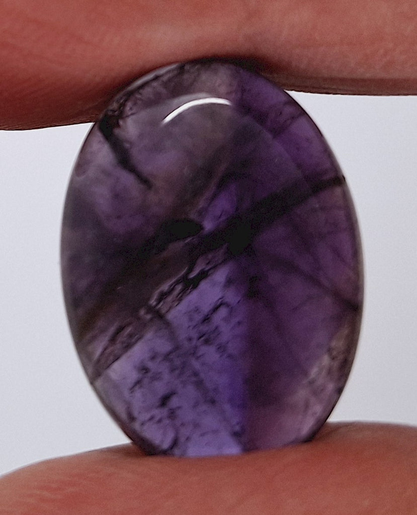 25x18mm Purple Amethyst Flat Backed Loose Semi-precious Gemstone Cabochon 958xT