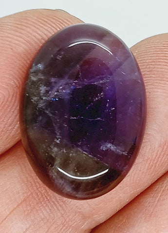 25x18mm Purple Amethyst  Flat Backed Loose Semi-precious Gemstone Cabochon 958xB