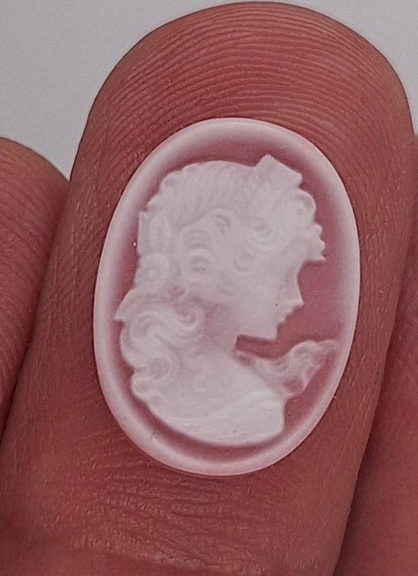 18x13mm Red Agate Cameo Woman's Profile C287
