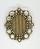 10pcs SECONDS READ DESCRIPTION 25x18mm Antique Bronze flat back cabachon setting with pin L602