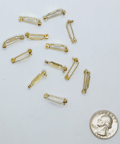 CLOSEOUT - 12PC LOT OF 3/4inch Gold Bar Pin brooch pin jewelry supplies 367st