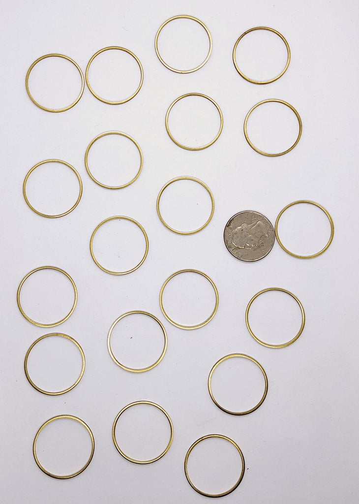 Closeout - 20pcs raw brass 27mm solid ring L703