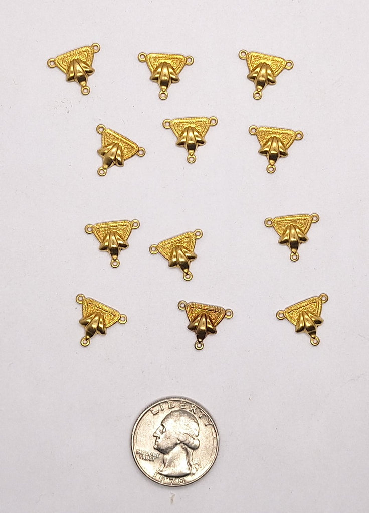 Closeout - 12pcs raw brass filigree drop connector L717