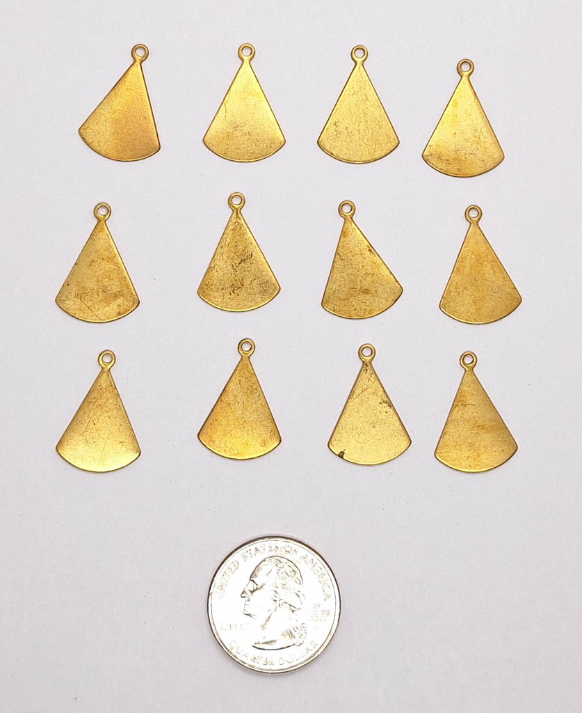 Closeout - 12pcs raw brass earring charm drop beavertail L746