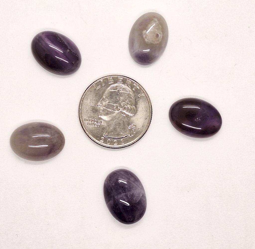 18x13mm Purple Amethyst Flat Backed Gemstone Cabochon S2081E