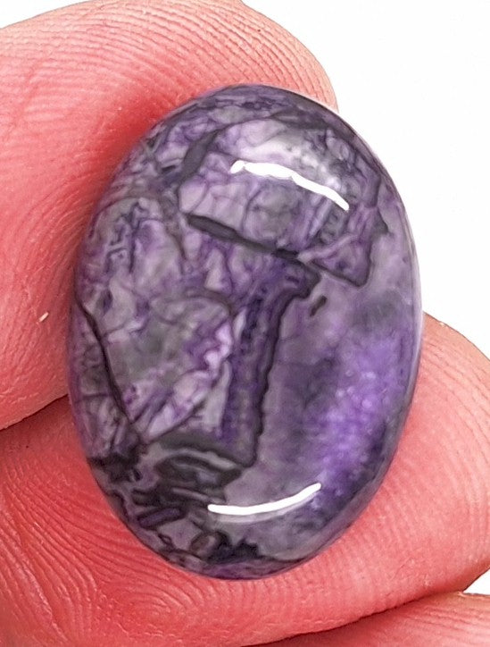 25x18mm Violet Purple Dyed Ripple Jasper Semi-Precious gemstone Flat back cabochon S2092F