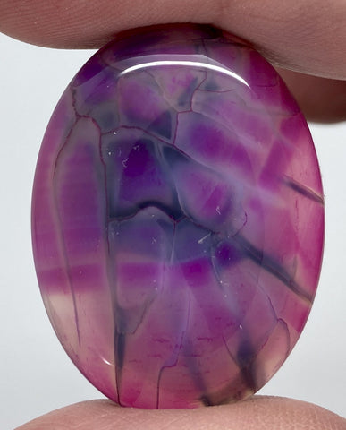 40x30mm Magenta Dragons Vein Dyed flat back oval crackle agate Cabochon S2184A