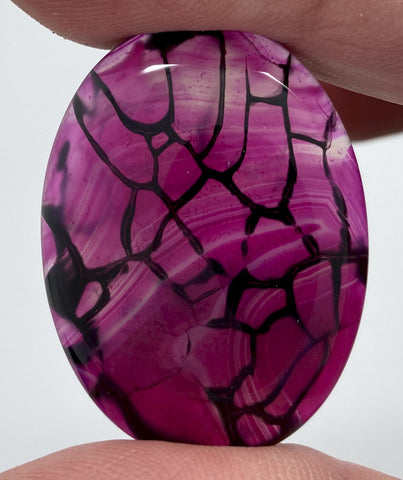 40x30mm Magenta Dragons Vein Dyed flat back oval crackle agate Cabochon S2184H