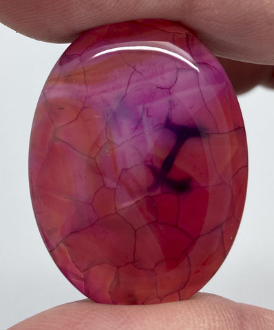 40x30mm Magenta Dragons Vein Dyed flat back oval crackle agate Cabochon S2184J