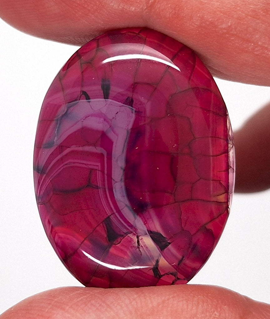 40x30mm Magenta Dragons Vein Dyed flat back oval crackle agate Cabochon S2184K