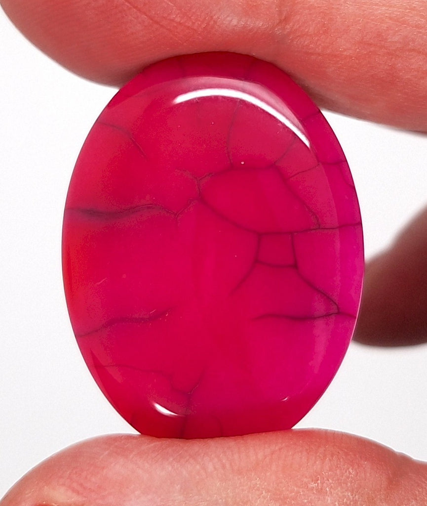 40x30mm Magenta Dragons Vein Dyed flat back oval crackle agate Cabochon S2184M