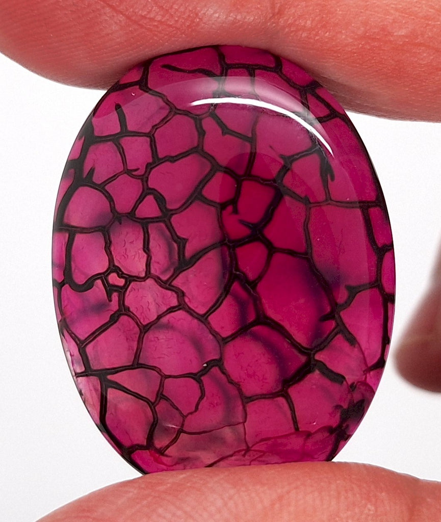 40x30mm Magenta Dragons Vein Dyed flat back oval crackle agate Cabochon S2184N