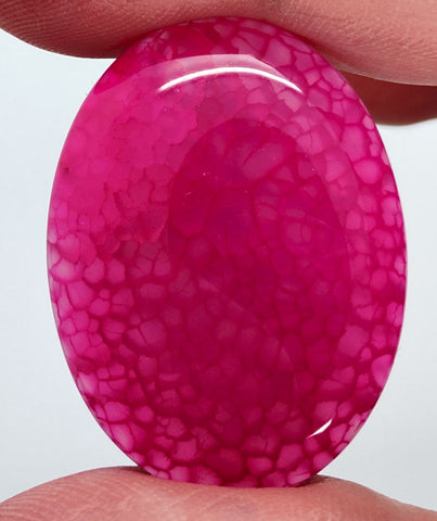 40x30mm Fuchsia Hot Pink Dyed Crackle Agate Oval Flat back Cabachon S2194G