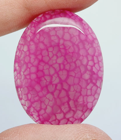 40x30mm Fuchsia Hot Pink Dyed Crackle Agate Oval Flat back Cabachon S2194i