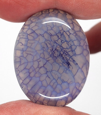 40x30mm Blue Dyed Crackle Agate Oval Flat back loose Cabachon S2195A