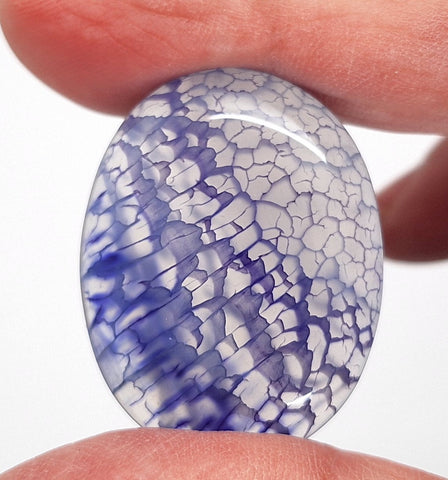 40x30mm Blue Dyed Crackle Agate Oval Flat back loose Cabachon S2195C