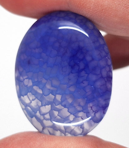 40x30mm Blue Dyed Crackle Agate Oval Flat back loose Cabachon S2195F