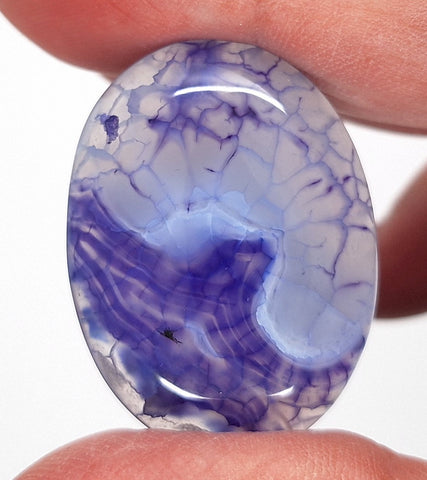 40x30mm Blue Dyed Crackle Agate Oval Flat back loose Cabachon S2195g