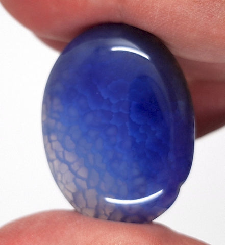 40x30mm Blue Dyed Crackle Agate Cabochon Oval Flat back loose Cabachon S2195J