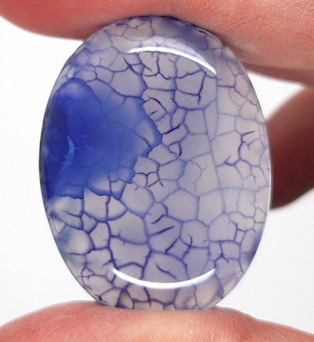 40x30mm Blue Dyed Crackle Agate Cabochon Oval Flat back loose Cabachon S2195K