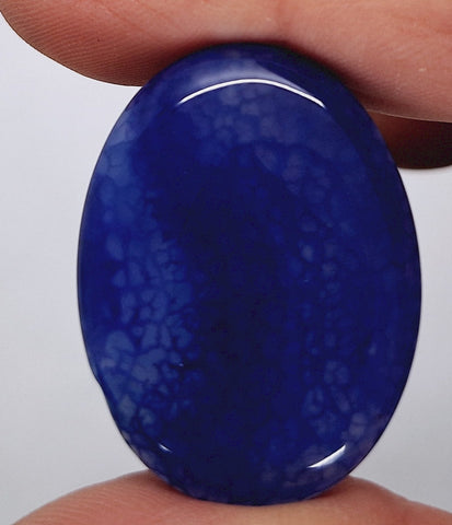 40x30mm Blue Dyed Crackle Agate Cabochon Oval Flat back loose Cabachon S2195o