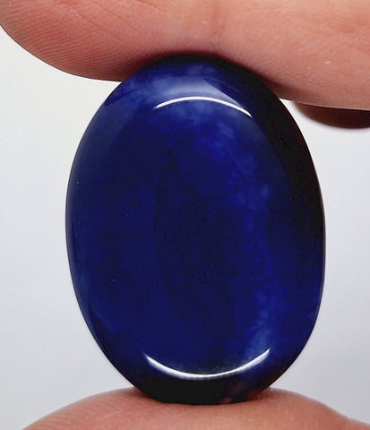 40x30mm Blue Dyed Crackle Agate Cabochon Oval Flat back loose Cabachon S2195P