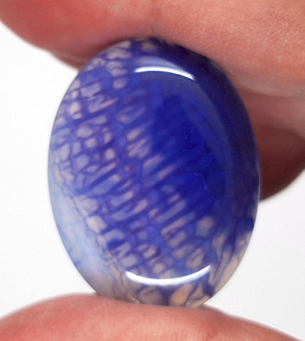 40x30mm Blue Dyed Crackle Agate Oval Flat back loose Cabachon S2195i