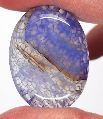 40x30mm Blue Dyed Crackle Agate Cabochon Oval Flat back loose Cabachon S2195q