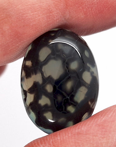 25x18mm Dyed Blue Dragons Vein flat back oval crackle agate Cabochon S2199B