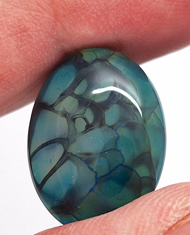 25x18mm Dyed Blue Dragons Vein flat back oval crackle agate Cabochon S2199E
