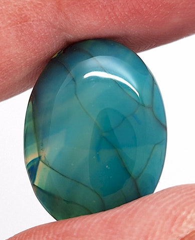 25x18mm Dyed Blue Dragons Vein flat back oval crackle agate Cabochon S2199F