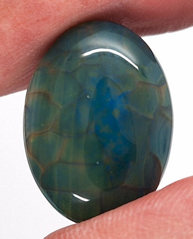 25x18mm Dyed Blue Dragons Vein flat back oval crackle agate Cabochon S2199G