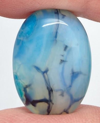 25x18mm Dyed Blue Dragons Vein flat back oval crackle agate Cabochon S2199K