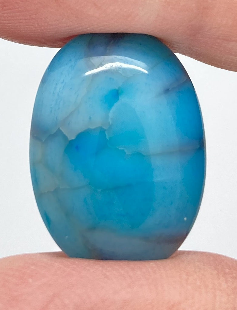 25x18mm Dyed Blue Dragons Vein flat back oval crackle agate Cabochon S2199o